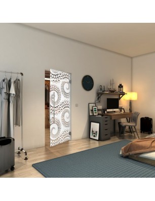 Pendeltür - Fineprint Model 198 Weiss auf Klarglas