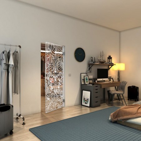 Pendeltür - Fineprint Model 201 Weiss auf Klarglas