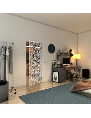 Pendeltür - Fineprint Model 201 Weiss auf Klarglas