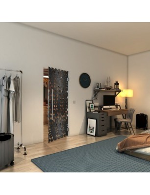 Pendeltür - Fineprint Model 203 Schwarz auf Klarglas