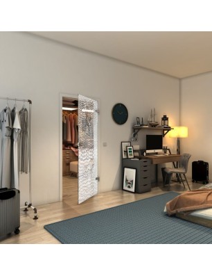 Ganzglastür - Fineprint Model 015 Weiss auf Klarglas