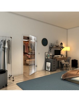 Ganzglastür - Fineprint Model 024 Weiss auf Klarglas