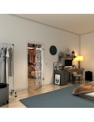 Ganzglastür - Fineprint Model 039 Weiss auf Klarglas