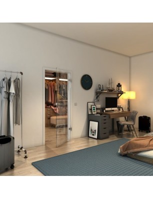 Ganzglastür - Fineprint Model 045 Weiss auf Klarglas