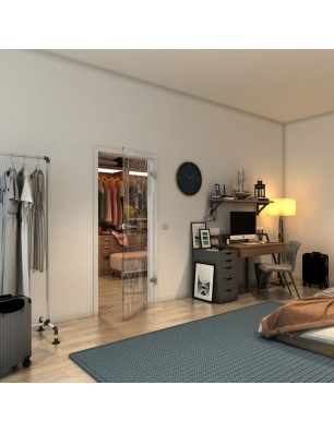 Ganzglastür - Fineprint Model 079 Weiss auf Klarglas