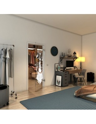 Ganzglastür - Fineprint Model 114 Weiss auf Klarglas