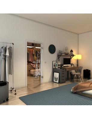 Ganzglastür - Fineprint Model 119 Weiss auf Klarglas