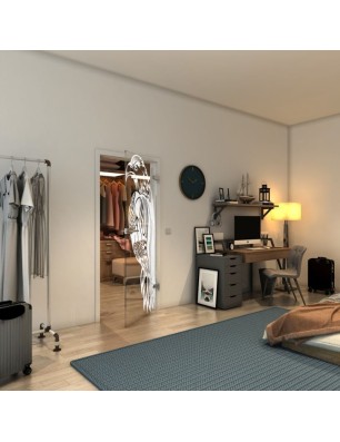 Ganzglastür - Fineprint Model 122 Weiss auf Klarglas