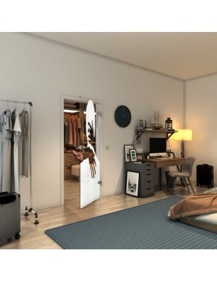 Ganzglastür - Fineprint Model 124 Weiss auf Klarglas