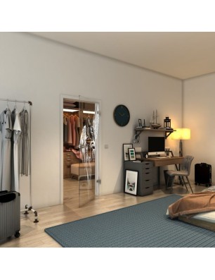 Ganzglastür - Fineprint Model 131 Weiss auf Klarglas