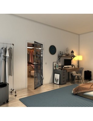 Ganzglastür - Fineprint Model 133 Schwarz auf Klarglas