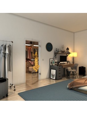 Ganzglastür - Fineprint Model 136 Gold auf Klarglas