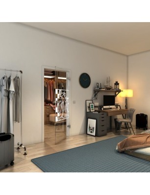 Ganzglastür - Fineprint Model 137 Weiss auf Klarglas