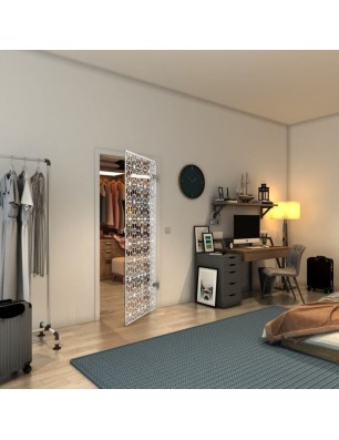 Ganzglastür - Fineprint Model 143 Weiss auf Klarglas