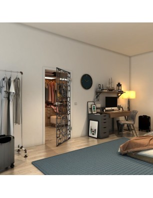 Ganzglastür - Fineprint Model 144 Schwarz auf Klarglas