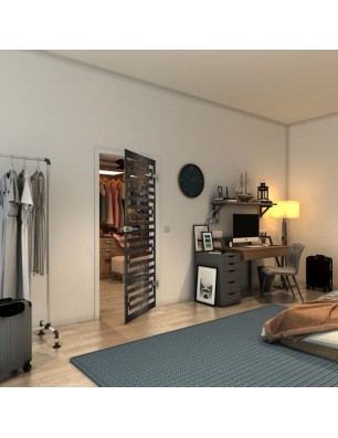 Ganzglastür - Fineprint Model 153 Schwarz auf Klarglas