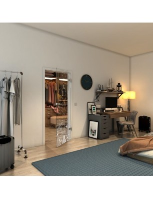 Ganzglastür - Fineprint Model 155 Weiss auf Klarglas