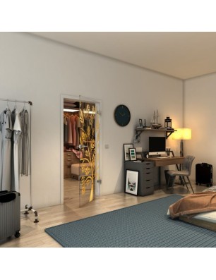 Ganzglastür - Fineprint Model 159 Gold auf Klarglas