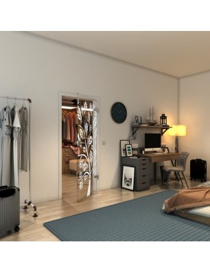 Ganzglastür - Fineprint Model 159 Weiss auf Klarglas