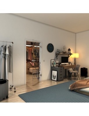 Ganzglastür - Fineprint Model 166 Schwarz auf Klarglas