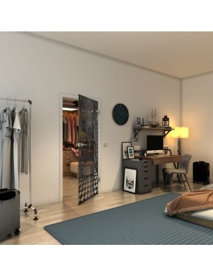 Ganzglastür - Fineprint Model 181 Schwarz auf Klarglas