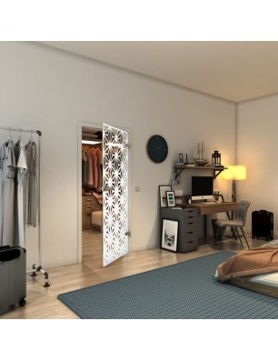 Ganzglastür - Fineprint Model 187 Weiss auf Klarglas