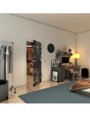 Ganzglastür - Fineprint Model 199 Schwarz auf Klarglas