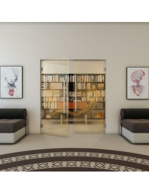 Pendeltür - Fineprint Model 007 Gold auf Klarglas