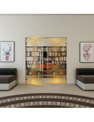 Pendeltür - Fineprint Model 024 Gold auf Klarglas