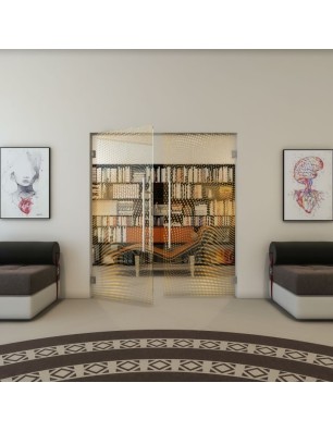 Pendeltür - Fineprint Model 027 Gold auf Klarglas