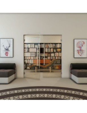 Pendeltür - Fineprint Model 028 Gold auf Klarglas