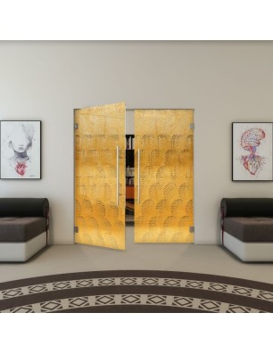 Pendeltür - Fineprint Model 029 Gold auf Klarglas