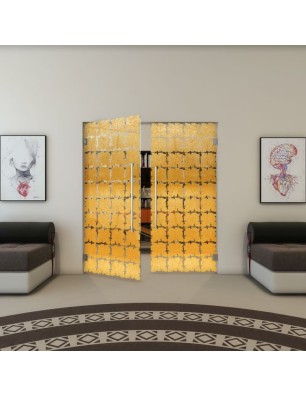 Pendeltür - Fineprint Model 033 Gold auf Klarglas