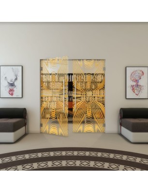 Pendeltür - Fineprint Model 037 Gold auf Klarglas