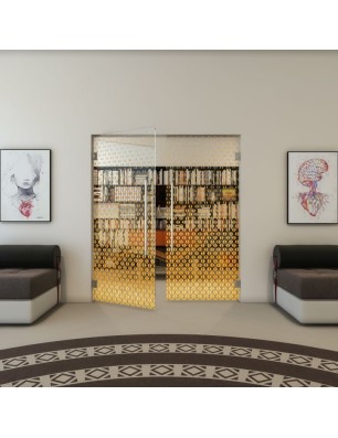 Pendeltür - Fineprint Model 038 Gold auf Klarglas