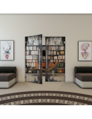 Pendeltür - Fineprint Model 061 Schwarz auf Klarglas