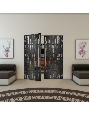 Pendeltür - Fineprint Model 067 Schwarz auf Klarglas