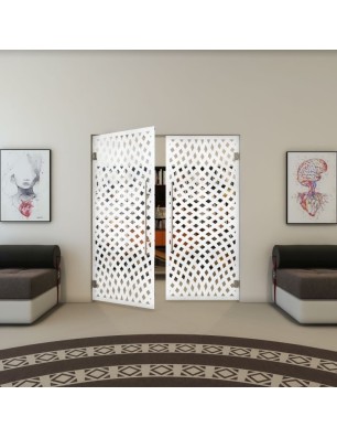 Pendeltür - Fineprint Model 068 Weiss auf Klarglas