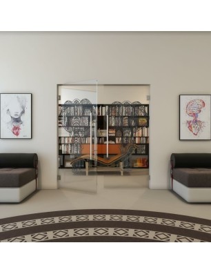 Pendeltür - Fineprint Model 078 Schwarz auf Klarglas