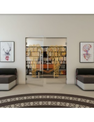 Pendeltür - Fineprint Model 078 Gold auf Klarglas