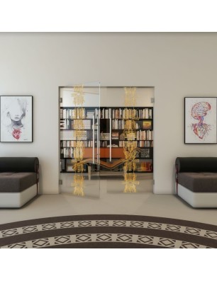 Pendeltür - Fineprint Model 081 Gold auf Klarglas