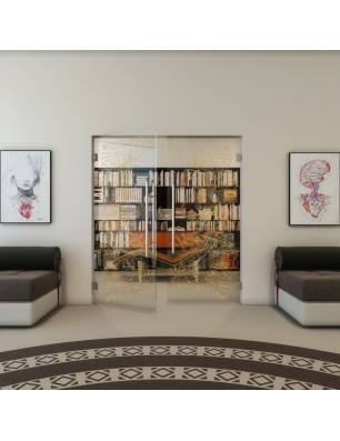 Pendeltür - Fineprint Model 082 Gold auf Klarglas