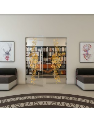 Pendeltür - Fineprint Model 085 Gold auf Klarglas