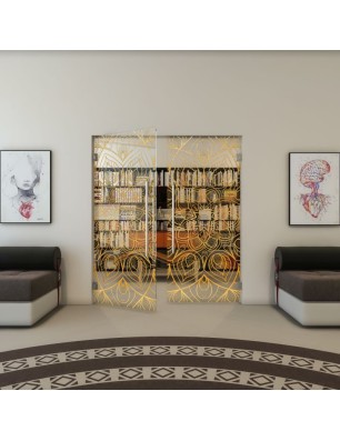 Pendeltür - Fineprint Model 087 Gold auf Klarglas