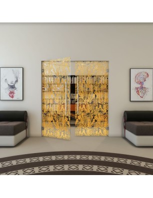 Pendeltür - Fineprint Model 091 Gold auf Klarglas