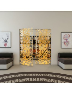 Pendeltür - Fineprint Model 094 Gold auf Klarglas