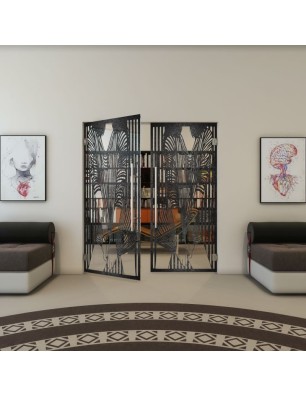 Pendeltür - Fineprint Model 097 Schwarz auf Klarglas