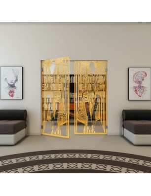 Pendeltür - Fineprint Model 097 Gold auf Klarglas