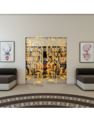 Pendeltür - Fineprint Model 099 Gold auf Klarglas