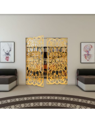 Pendeltür - Fineprint Model 100 Gold auf Klarglas